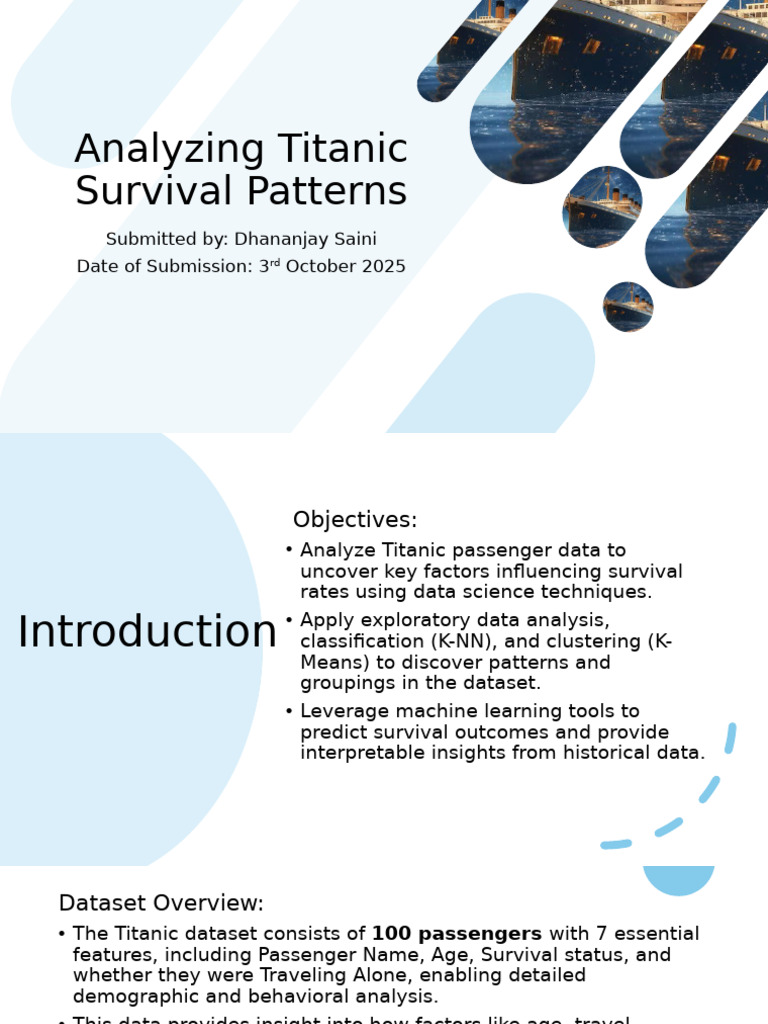 Titanic Survival Analysis with Machine Learning | PDF | Cluster ...