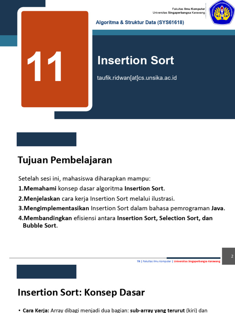 Panduan Lengkap Insertion Sort Java | PDF