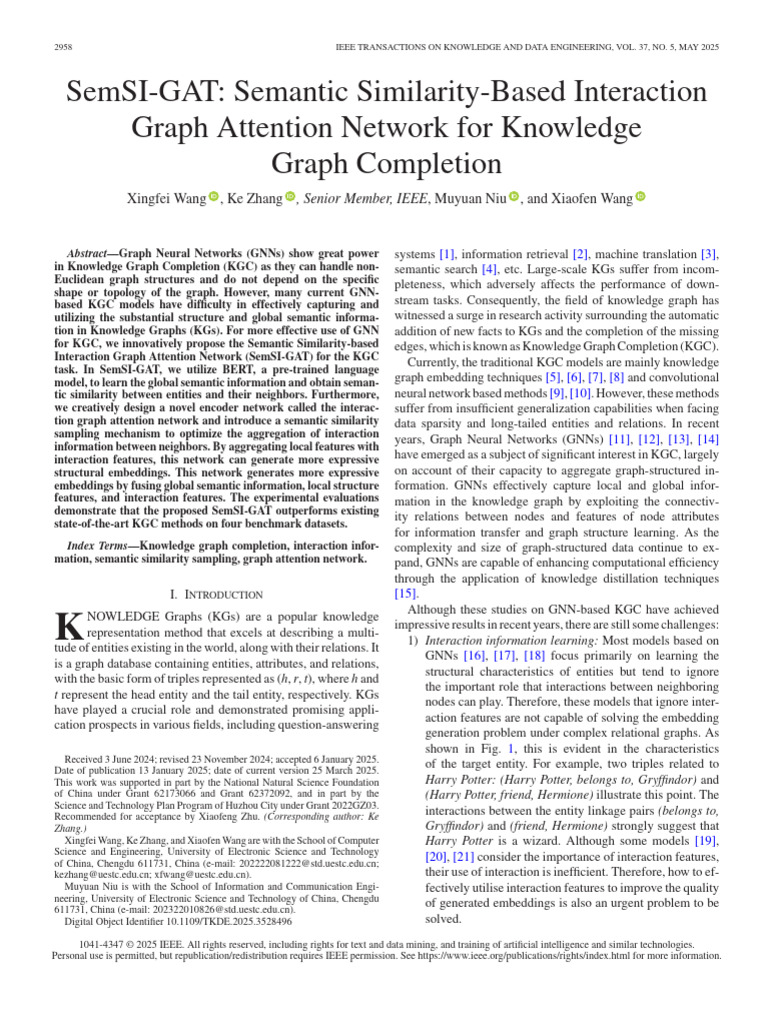 SemSI-GAT for Knowledge Graph Completion | PDF | Information | Applied ...