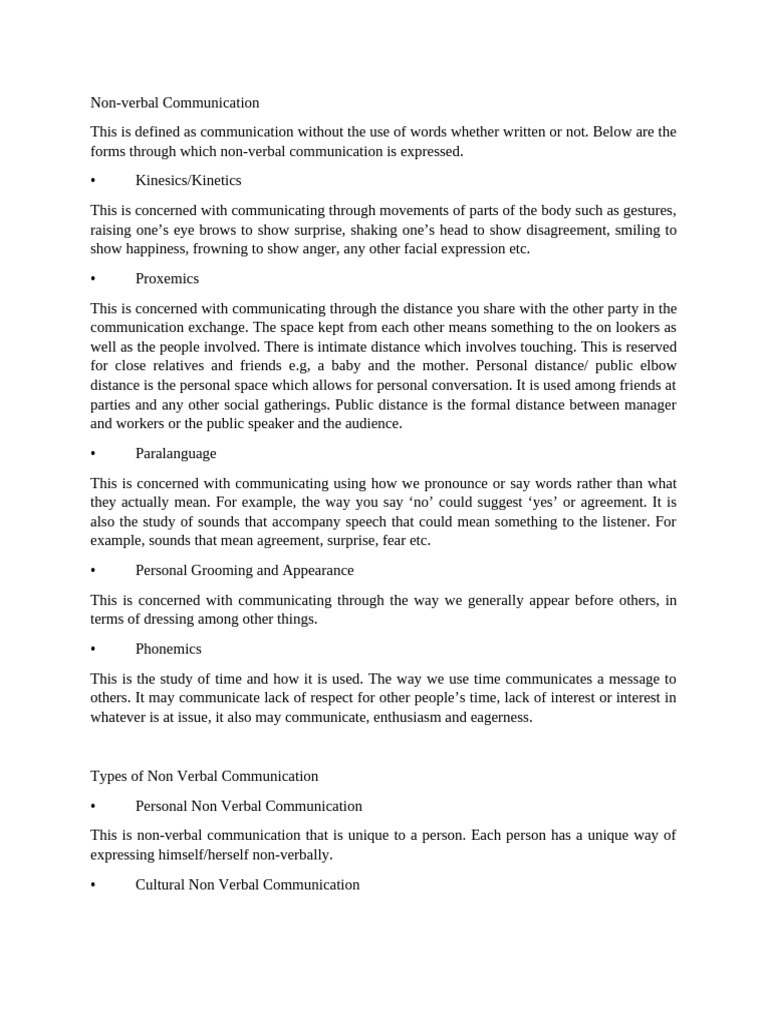 Understanding Non-Verbal Communication | PDF | Nonverbal Communication ...