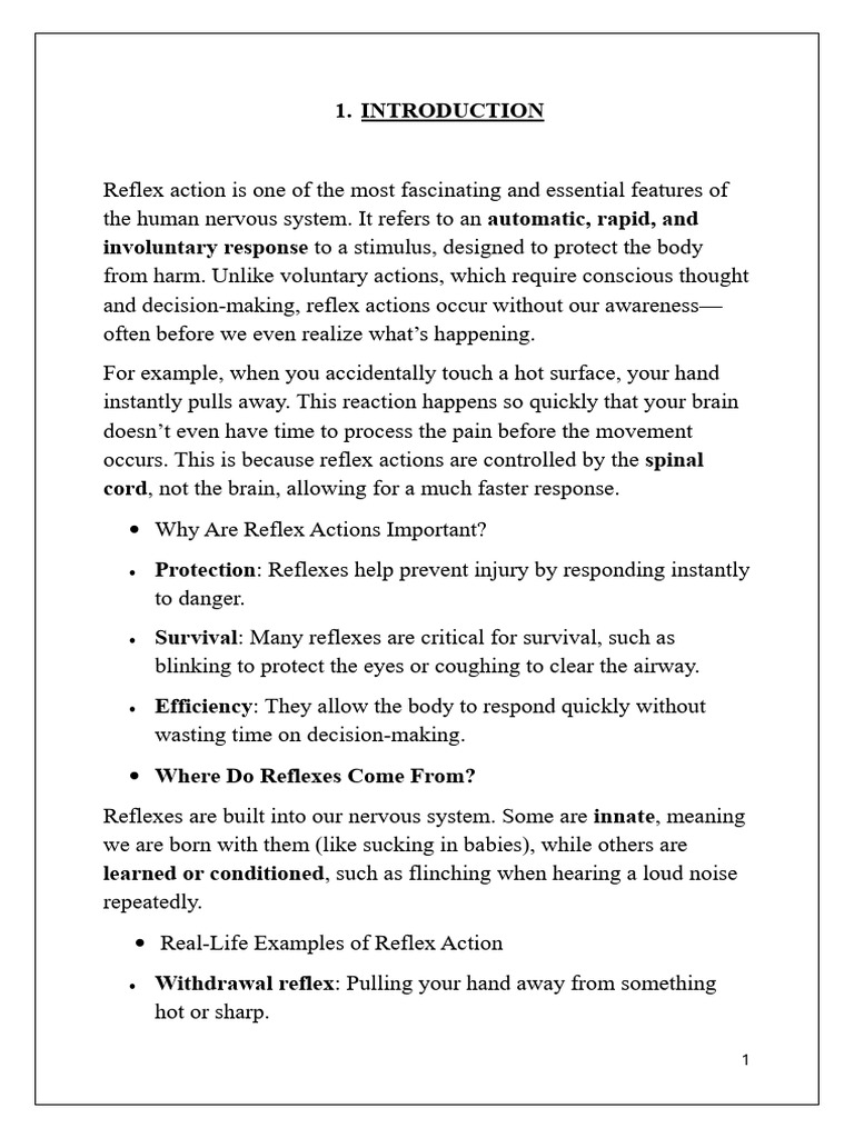 Understanding Reflex Actions in Humans | PDF | Classical Conditioning ...