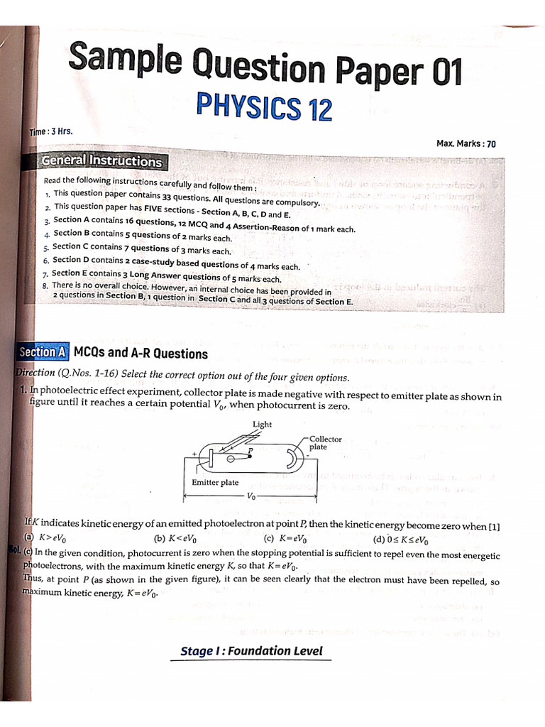 Physics sample paper | PDF
