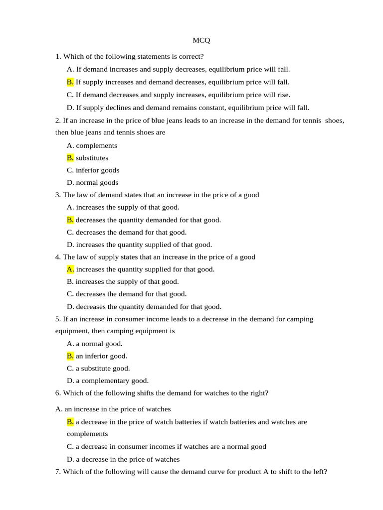 [MICRO] Chapter 2+3 | PDF | Economic Equilibrium | Supply And Demand