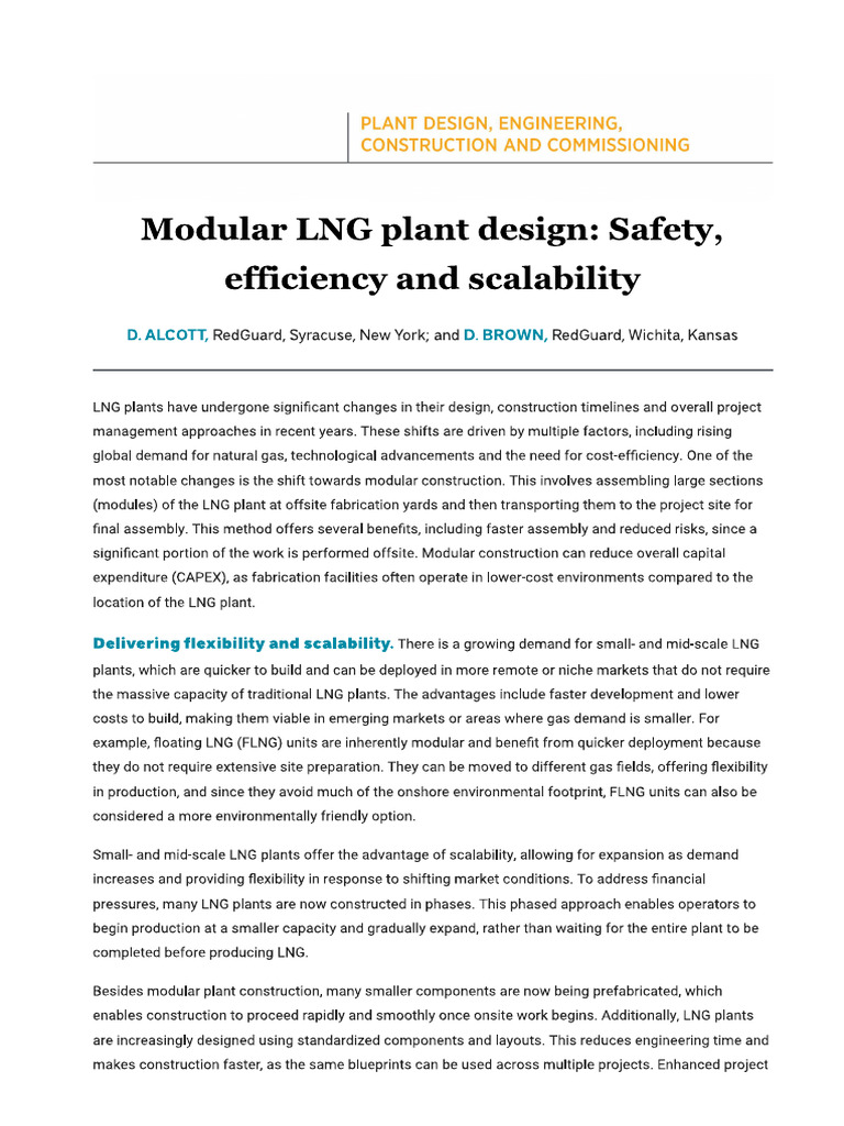 Modular LNG Plant Design Safety Efficiency and Scalability | PDF