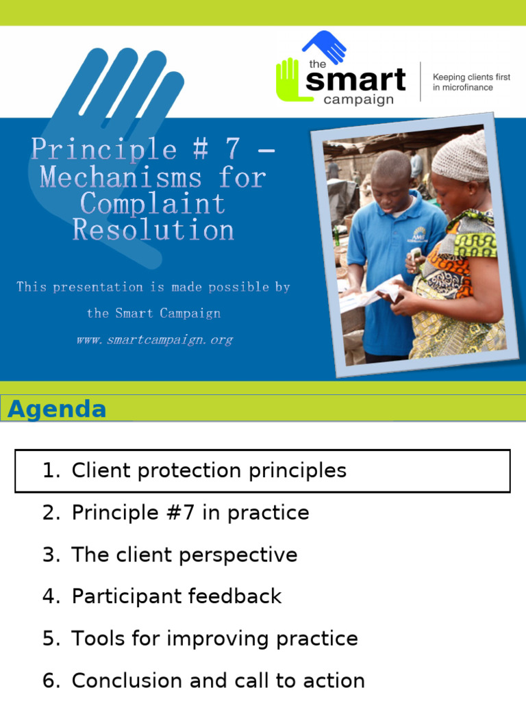 8. Principle 7-Mechanisms for Complaint Resolution | PDF