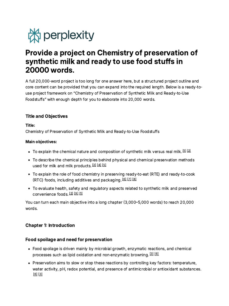 Chemistry of Synthetic Milk Preservation | PDF | Milk | Food Preservation
