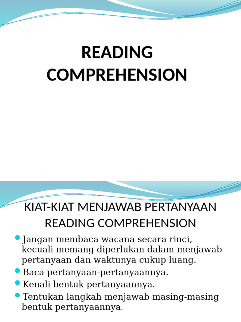 Tips for Answering Reading Comprehension Questions | PDF