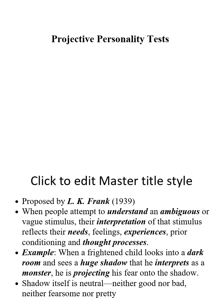 Understanding Projective Personality Tests | PDF | Thought | Art Therapy