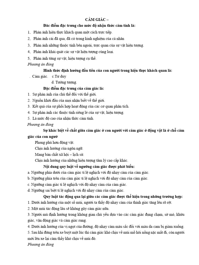 Cảm Giác Tri Giác | PDF
