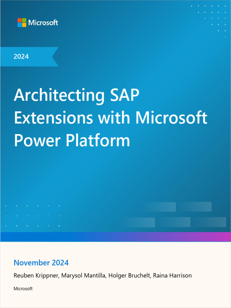 SAP Extensions with Power Platform Guide | PDF | Cloud Computing ...