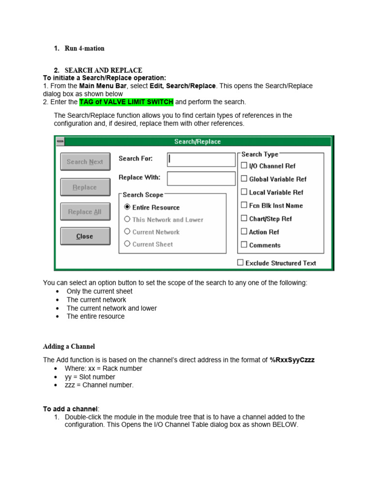 Search and Replace in Configuration | PDF
