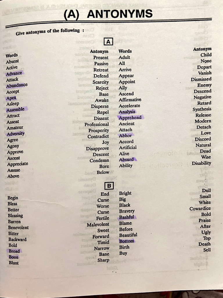 Eng Antonyms | PDF