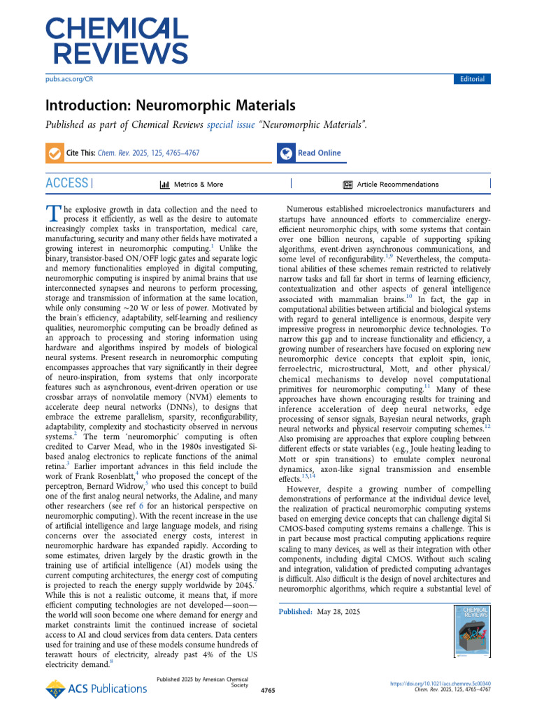 Neuromorphic Materials in Computing | PDF | Computing | Artificial ...