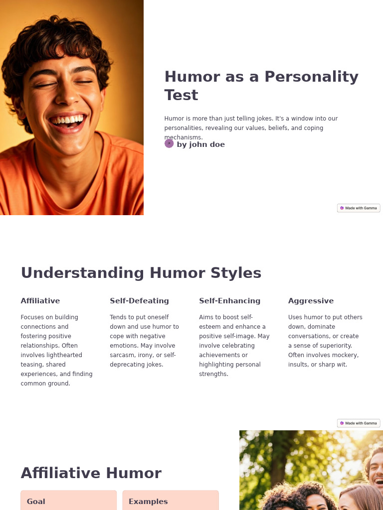 Humor Styles and Personality Insights | PDF | Humour | Psychological ...