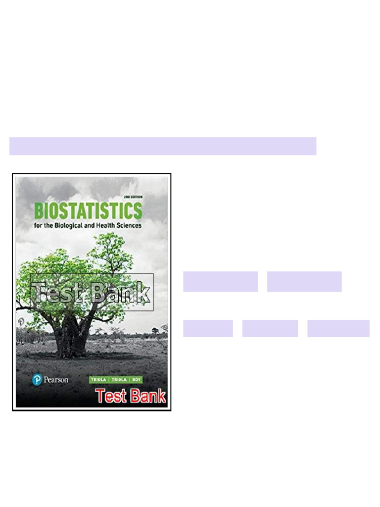 Biostatistics for the Biological and Health Sciences 2nd Edition Triola ...