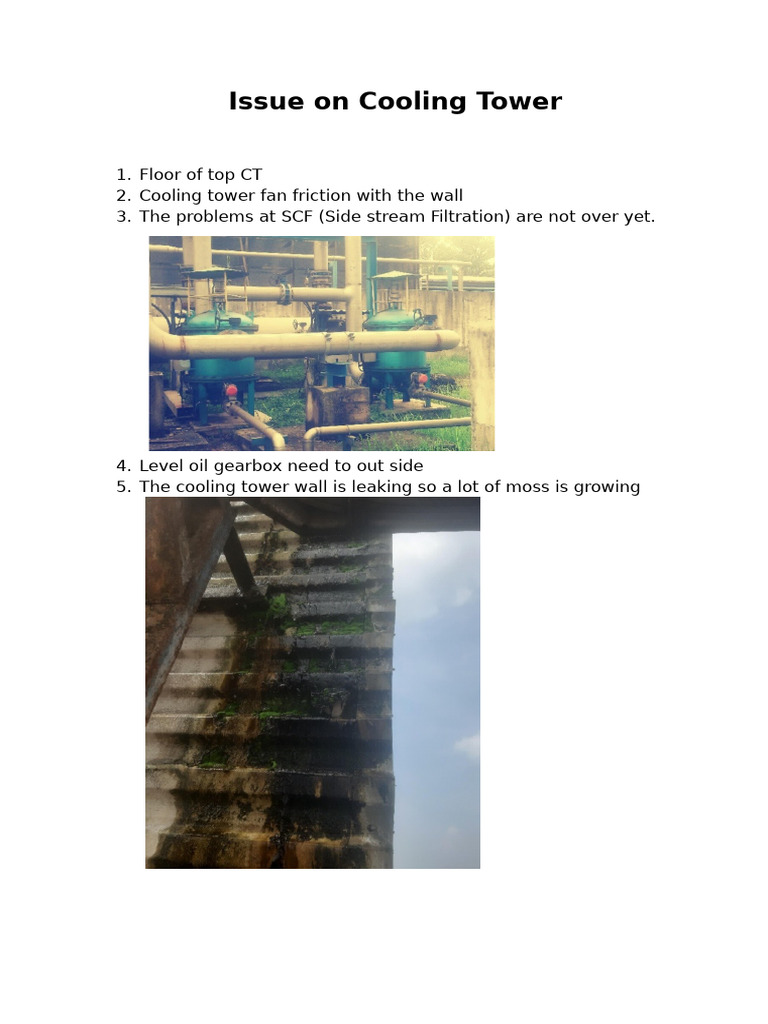 Cooling Tower Maintenance Issues Report | PDF