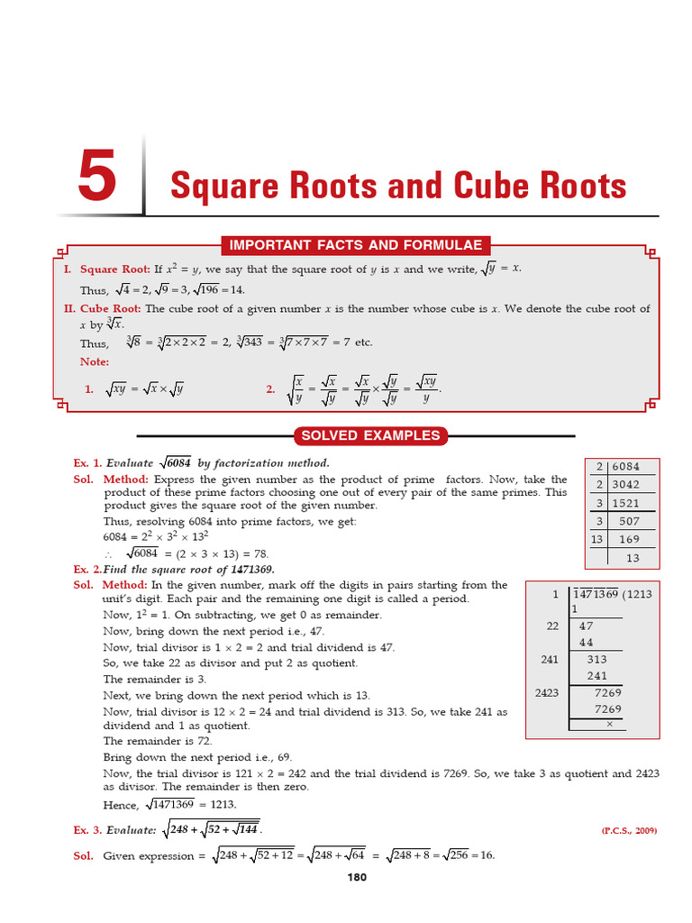 Rs Agrawal Quants(Square Root and Cube Root) | PDF | Division ...