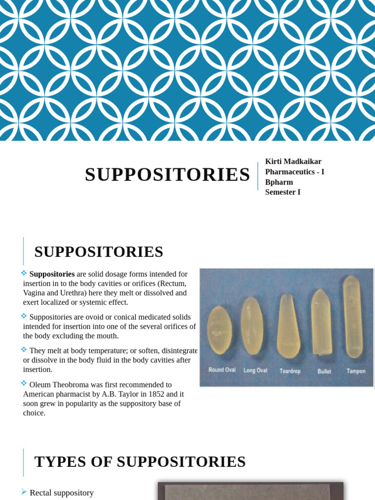 Types and Benefits of Suppositories | PDF | Polyethylene Glycol ...