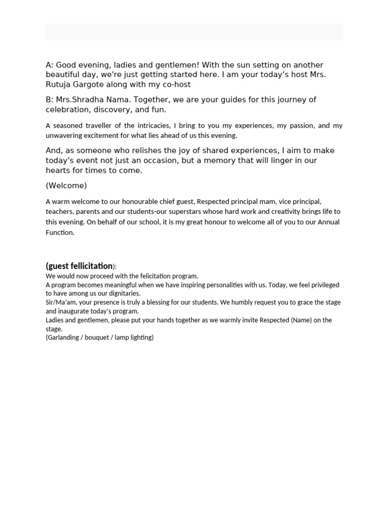 Annual Script 2 | PDF