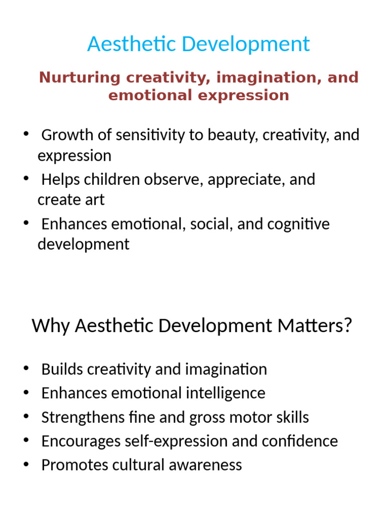 Aesthetic Development in Early Childhood | PDF | Senses | Aesthetics