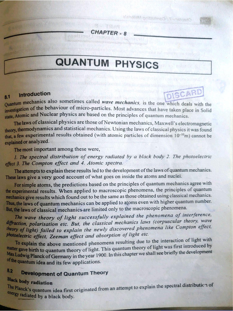Unit 3_ Module 1 - Quantum Mechanics (Material-2) | PDF
