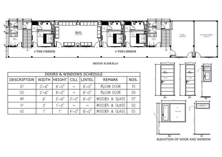 Ground Floor Plan and Elevation Details | PDF | Home