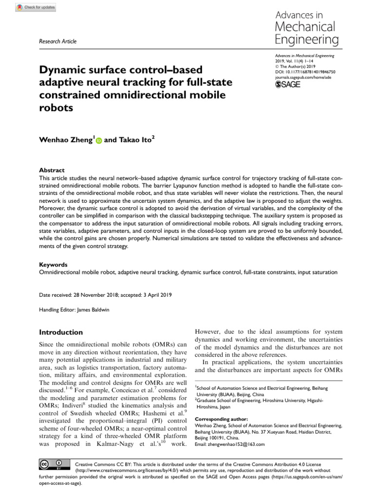 Adaptive Neural Control for Mobile Robots | PDF | Control Theory ...