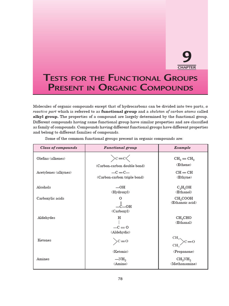 Functional Groups in Organic Chemistry | PDF | Amine | Alkene