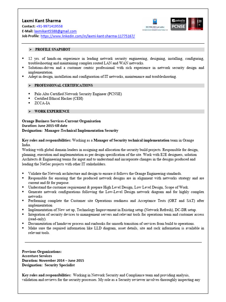 Network Security Expert Resume | PDF | Firewall (Computing) | Computer ...