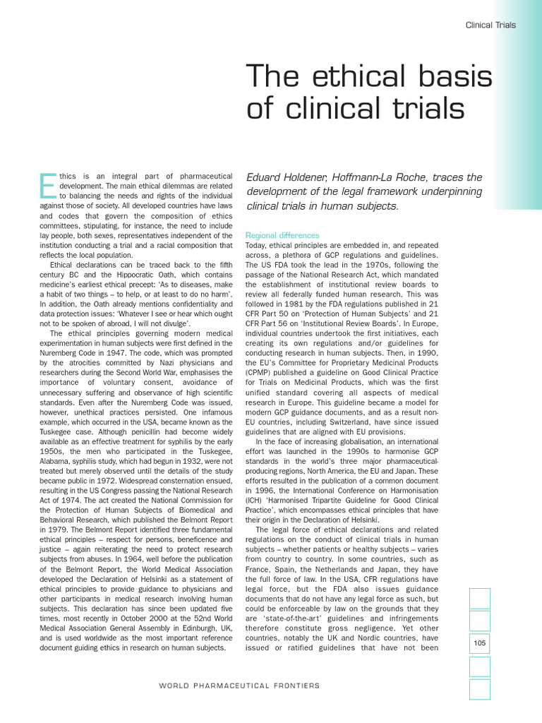 Ethical Frameworks in Clinical Trials | PDF | Clinical Trial | Informed ...
