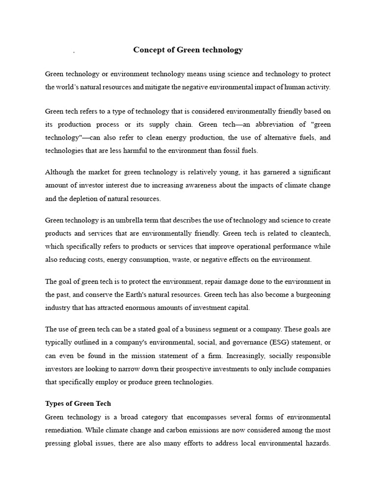 Green Technology Concept_70770 | PDF | Environmental Technology ...