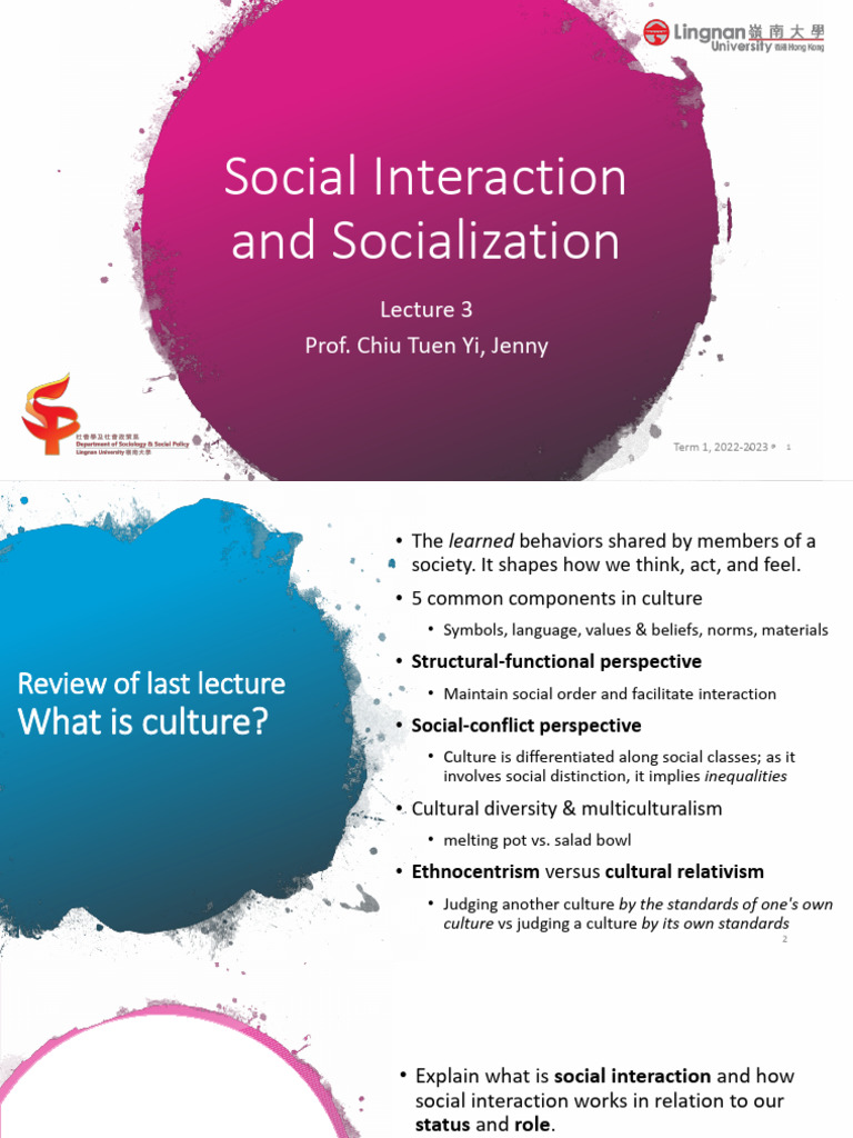 Understanding Social Interaction and Roles | PDF | Socialization ...