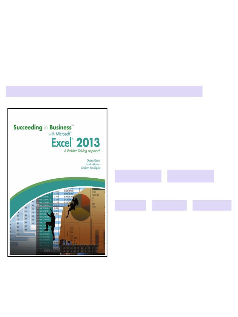 Succeeding in BusinessTM with Microsoft(r) Excel(r) 2013 A Problem ...