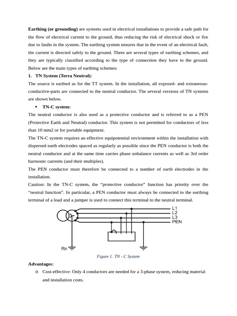 Types of Electrical Earthing Systems | PDF | Electrical Engineering ...