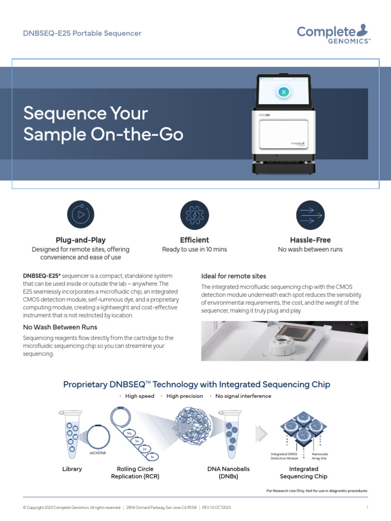 DNBSEQ-E25 Portable Sequencer Overview | PDF | Dna Sequencing ...