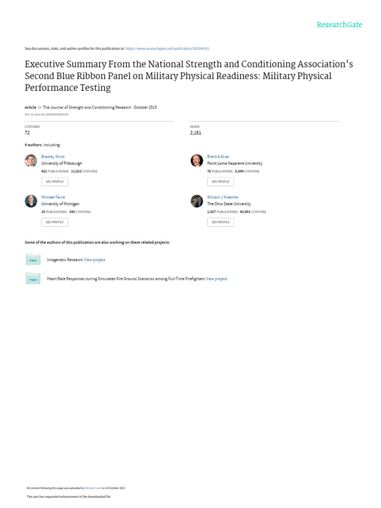 Military Physical Readiness Testing Summary | PDF | Physical Fitness ...