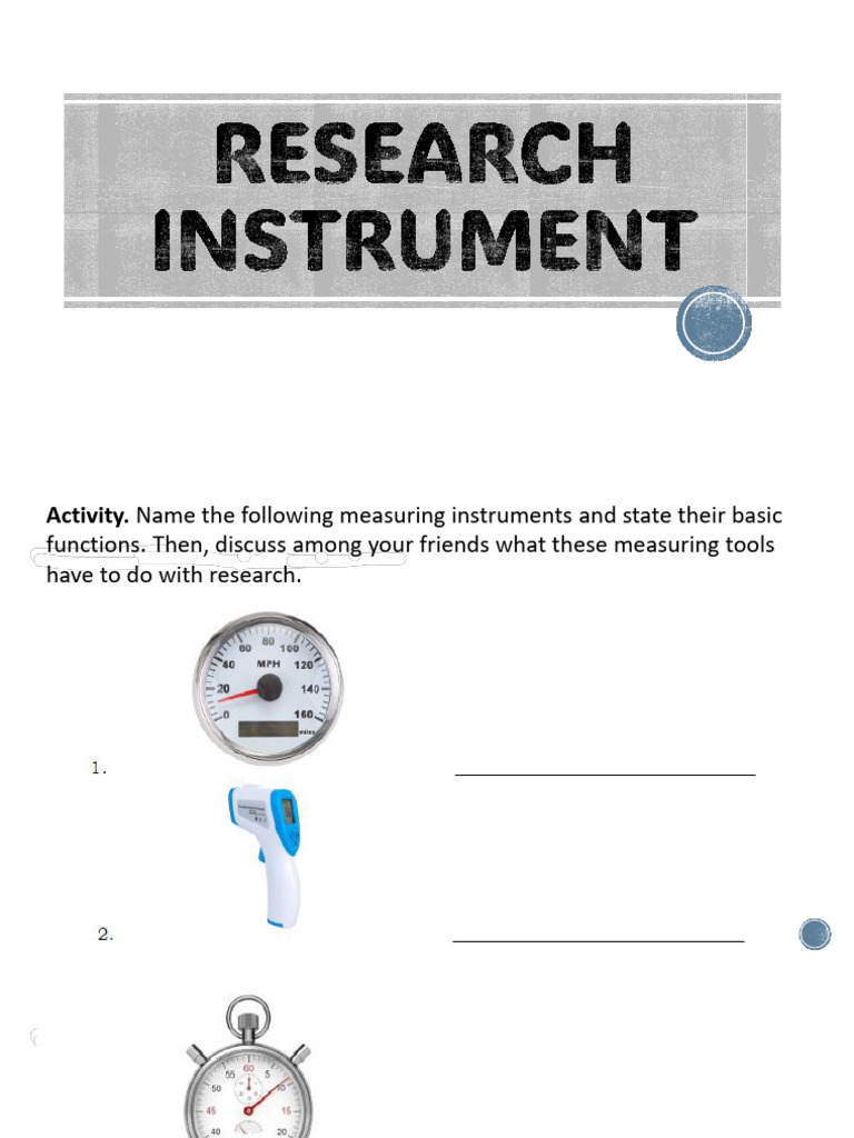 Understanding Research Instruments and Techniques | PDF