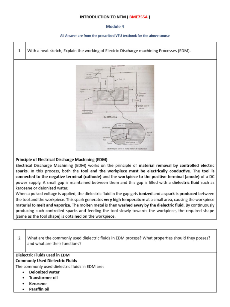 Electric Discharge Machining Overview | PDF | Electric Arc | Plasma ...