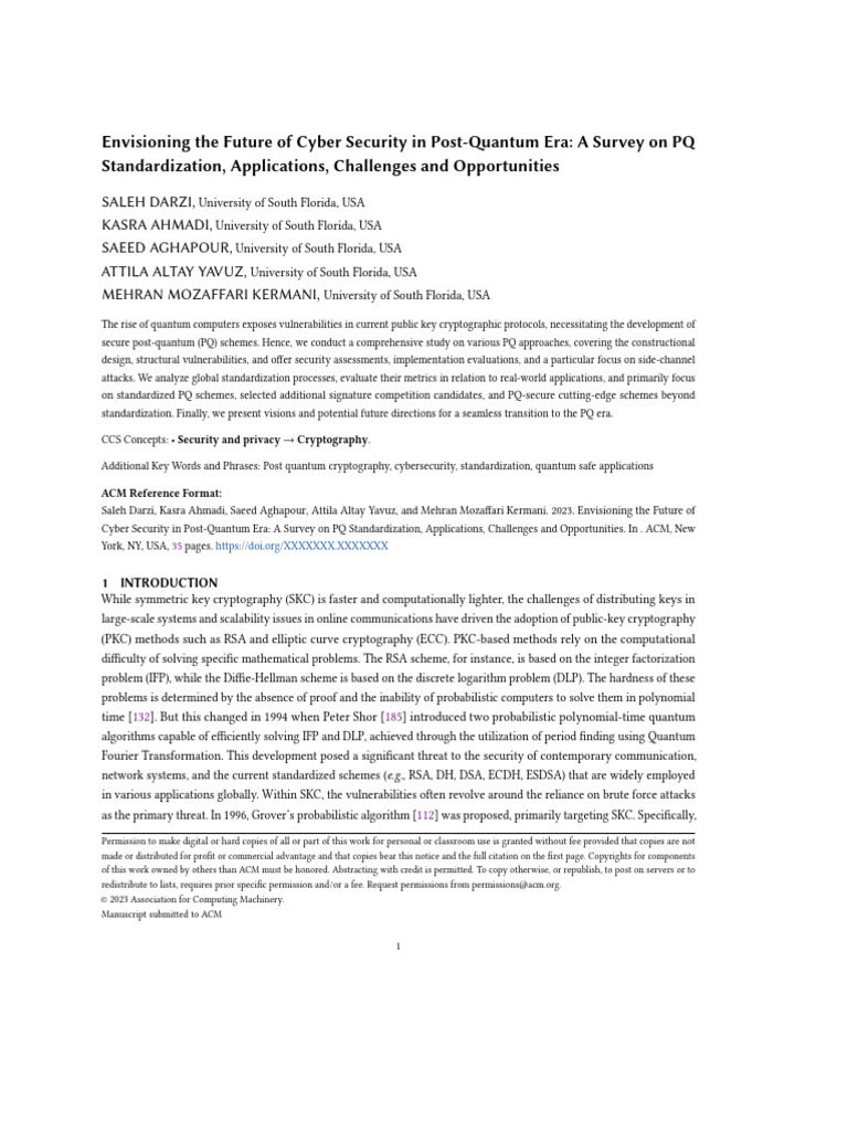 Future of Cybersecurity in Post-Quantum Era | PDF | Secrecy | Military ...