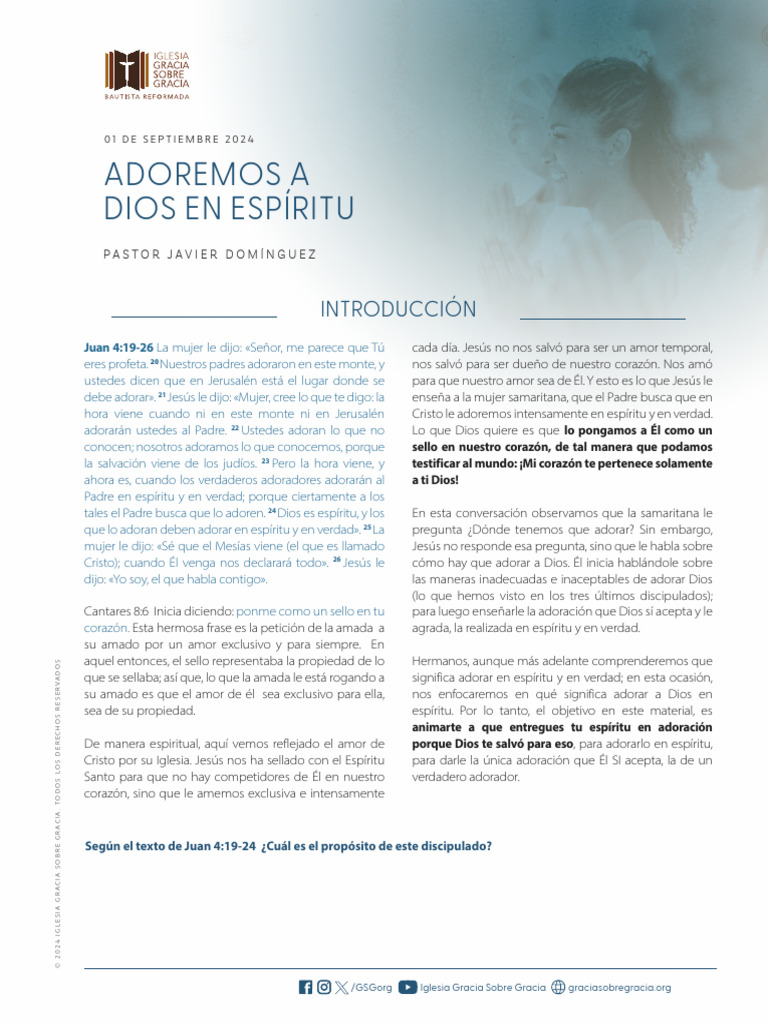 01-09-2024-Adoremos-a-Dios-en-Espíritu-PrJavier | PDF