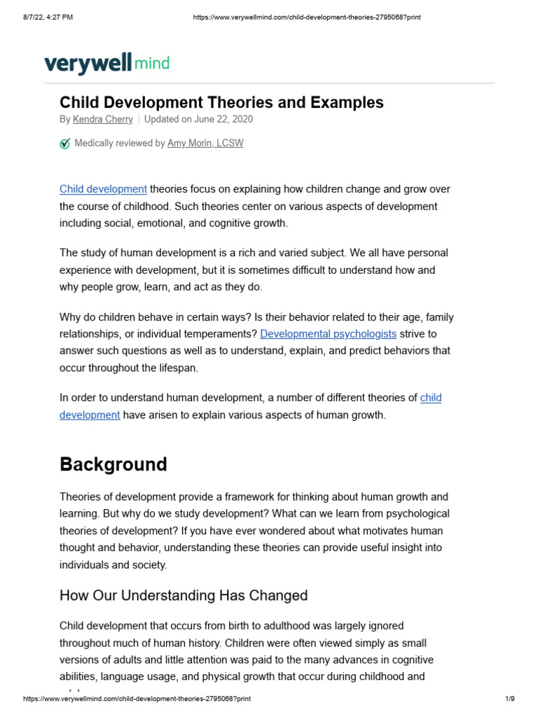 Child Development Theories Explained | PDF | Behaviorism | Attachment ...