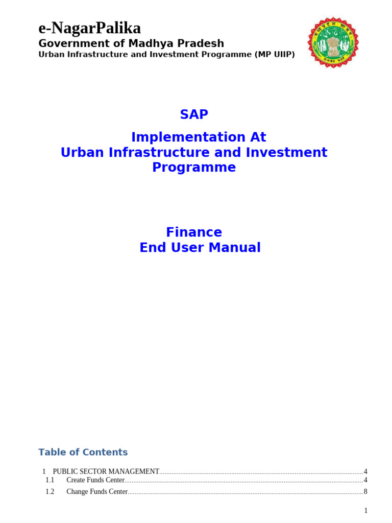 MP UIIP SAP End User Manual | PDF | Menu (Computing) | Invoice