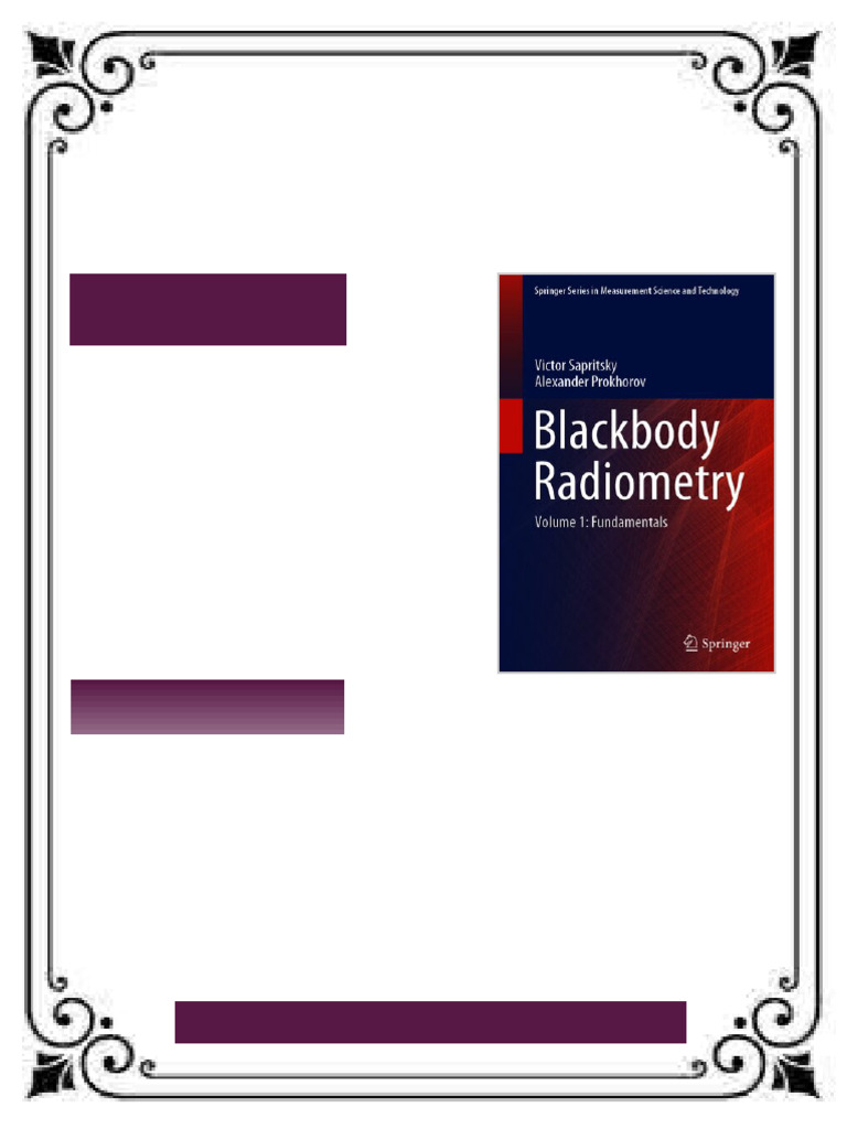 Blackbody Radiometry Volume 1 Fundamentals Springer Series in ...