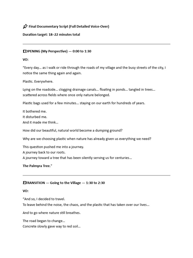 Final Documentary Script ( Palmyra) | PDF | Trees