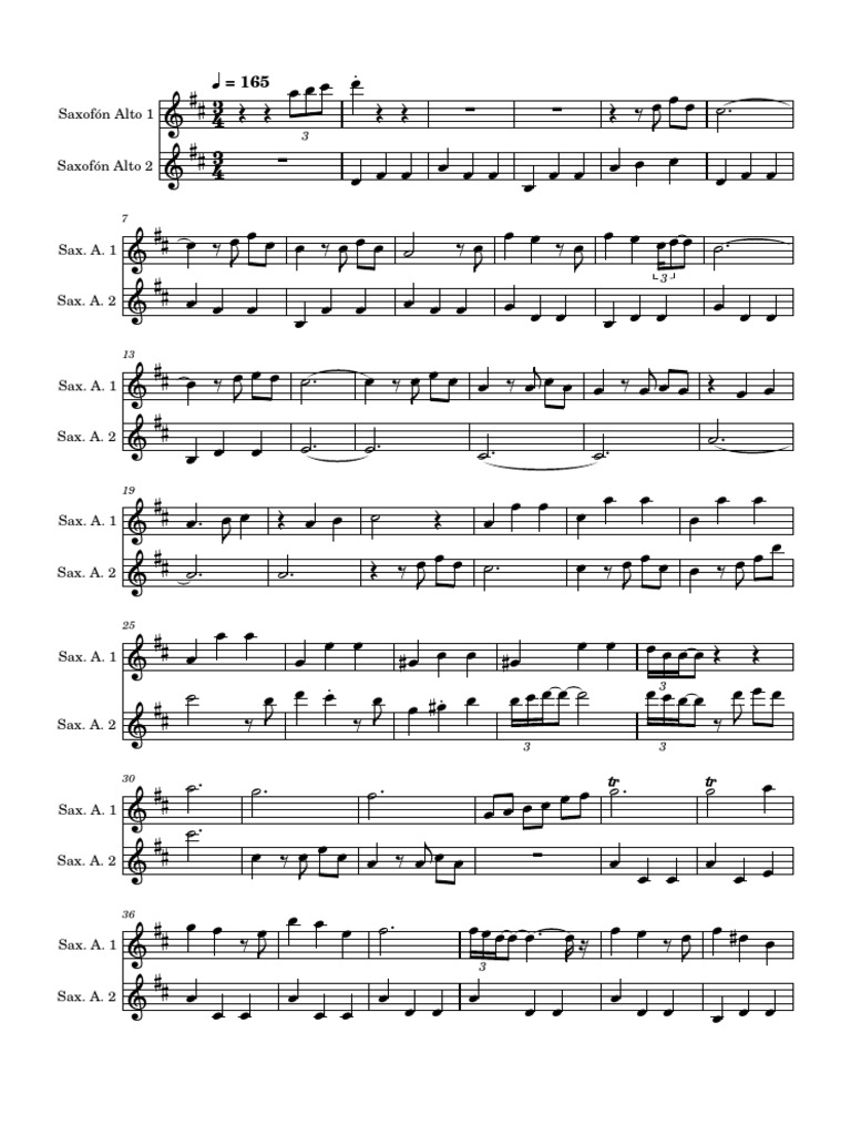 Alto Saxophone Sheet Music Guide | PDF