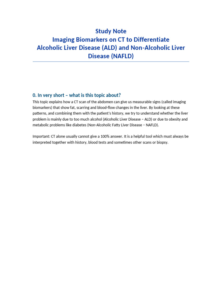 CT Imaging Biomarkers for Liver Disease | PDF | Cirrhosis | Liver