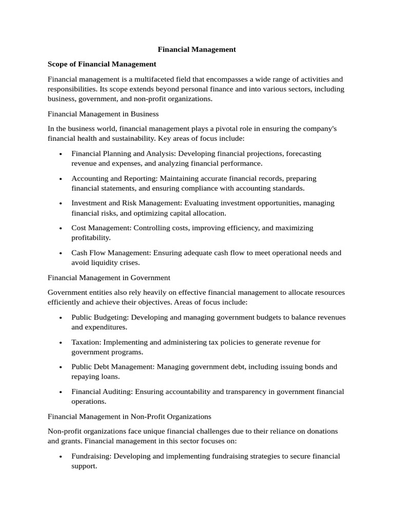 Comprehensive Guide to Financial Management | PDF | Expense | Nonprofit ...