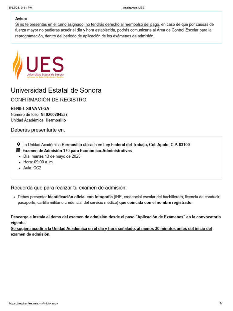Instrucciones Examen Admisión UES 2025 | PDF