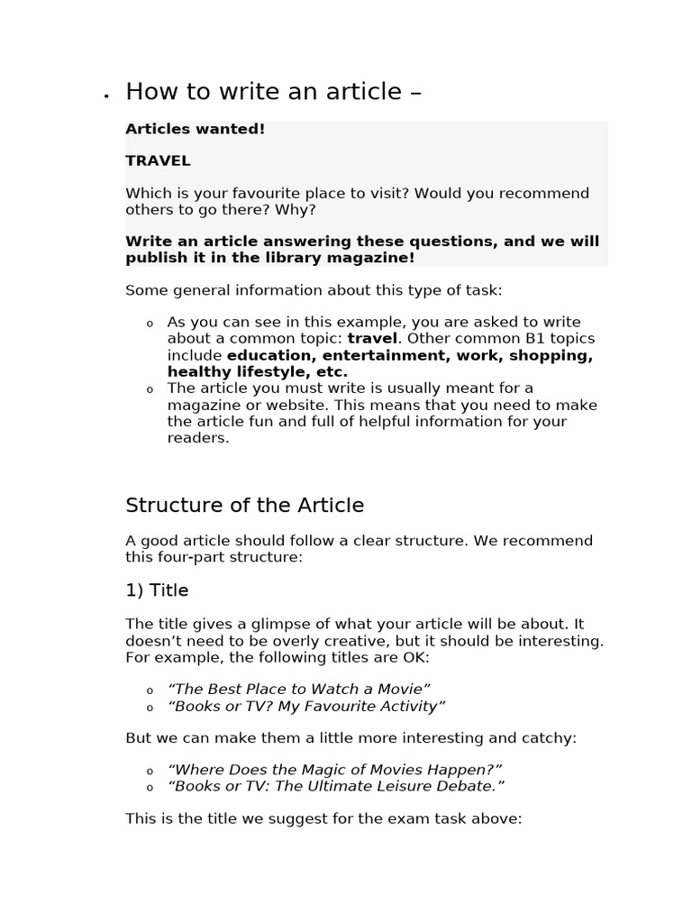 How to Write an Article | PDF | Linguistics