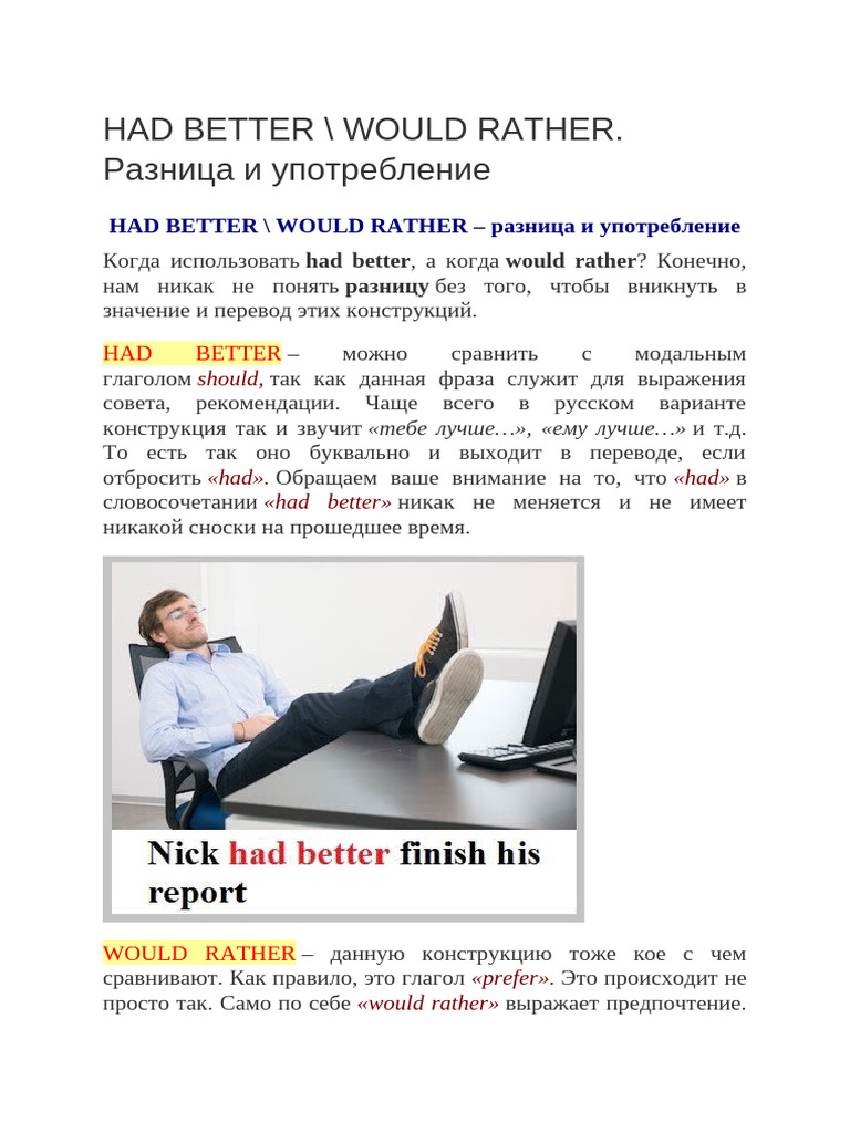 Had Better | PDF